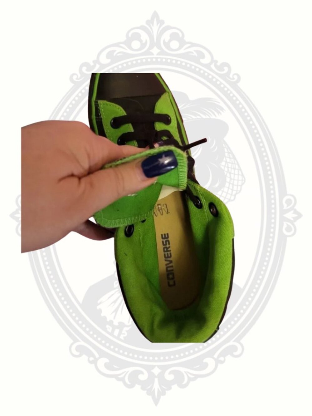 (SOLD) Converse CONS Black & Neon Green High Top Sneakers Mens 8 Womens 10 - Picture 7 of 11